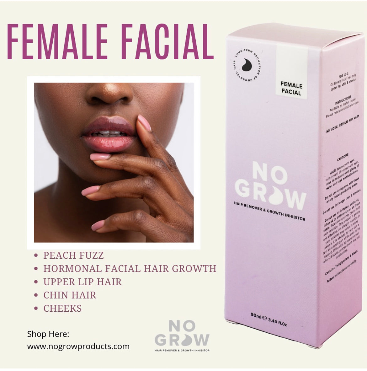 Female Facial Hair Remover & Growth Inhibitor