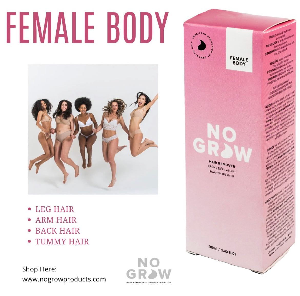 Female Body Hair Remover & Growth Inhibitor 90 ml