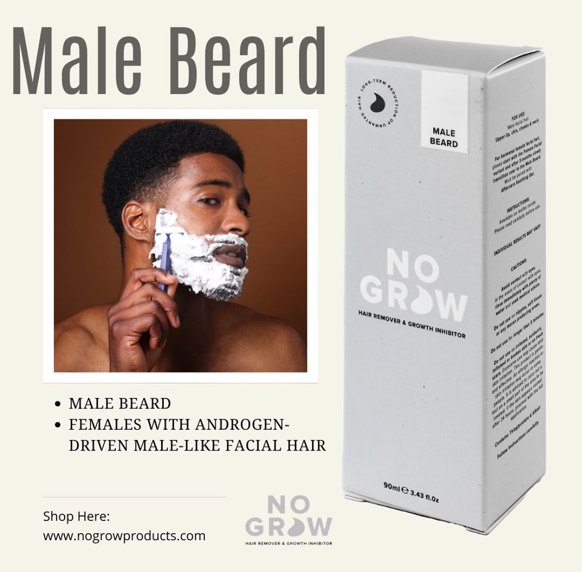 Male Beard Hair Remover & Growth Inhibitor